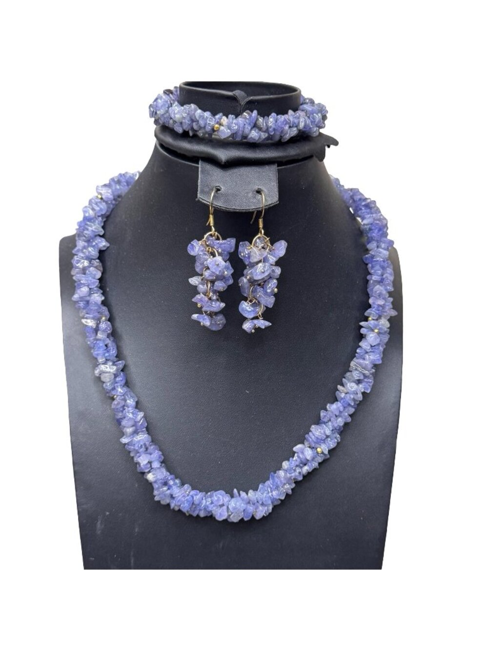 Stauer Tanazanite Rarity Set Includes Necklace Bracelet Earrings Purple Gemstone